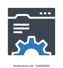 web page vector glyph color icon 