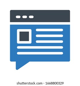 web page vector glyph color icon 