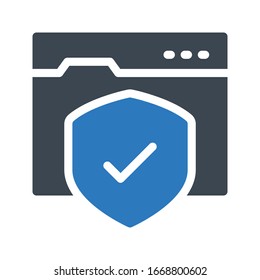 web page vector glyph color icon 