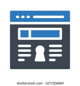 web page vector glyph color icon 