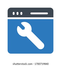 web page vector glyph color icon 
