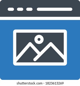 web page vector glyph color icon 