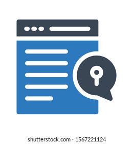 web page vector glyph colour icon 
