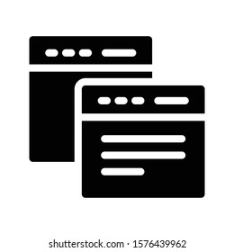 web page vector glyph flat icon 