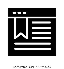 web page vector glyph flat icon 