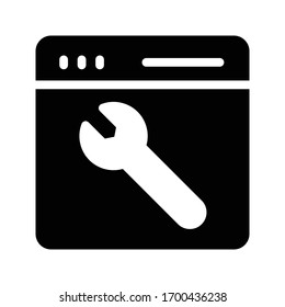 web page vector glyph flat icon 