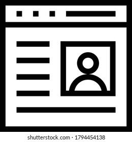 web page vector thin line icon 