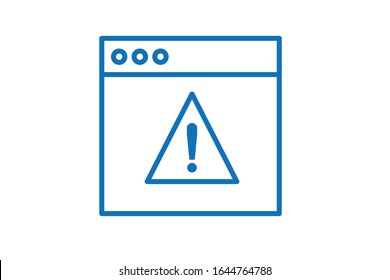 Web page warning blue icon vector
