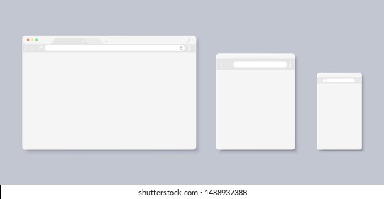 Web page window for computer, tablet and smartphone.