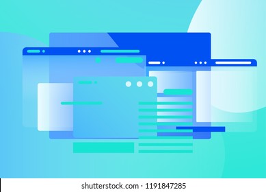 Web pages design composition. Creative smart network background. Gradient geometric forms in light pastel colors. Perfect illustration for startup, social media, advertising, marketing, management