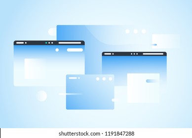 Web pages design composition. Creative smart network background. Gradient geometric forms in light pastel colors. Perfect illustration for startup, social media, advertising, marketing, management