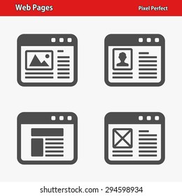 Web Pages Icons. Professional, pixel perfect icons optimized for both large and small resolutions. EPS 8 format.