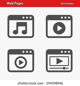 Web Pages Icons. Professional, pixel perfect icons optimized for both large and small resolutions. EPS 8 format.