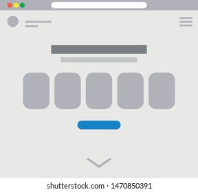 Web pages layout. Internet browser windows with website elements interface ui template vector design. Illustration of window browser, website menu homepage architecture