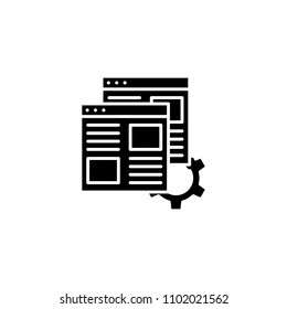 Web pages optimization black icon concept. Web pages optimization flat  vector symbol, sign, illustration.