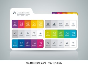 Web panel, banners template for business design, infographics, reports, number options, step presentation, progress or workflow layout.