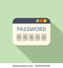 Web password icon flat vector. Change online view. Login identity success