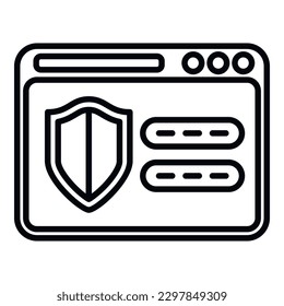 Web password protection icon outline vector. Personal account. Laptop screen