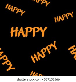 Web pattern happy text black orange