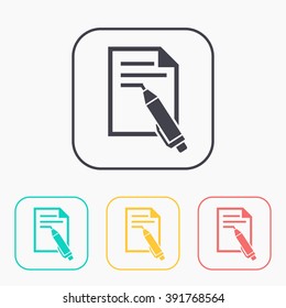 Web of pen color icon set 