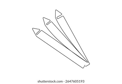Web Pencil single line vector illustration, drawing isolated, single line vector illustration of pencil making a line. concept of education and art of one line drawing.