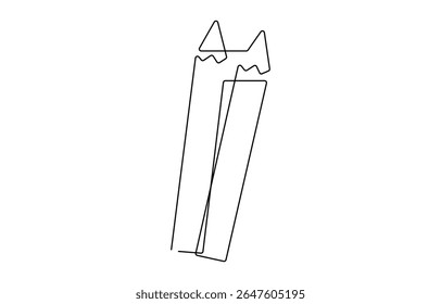 Web Pencil single line vector illustration, drawing isolated, single line vector illustration of pencil making a line. concept of education and art of one line drawing.