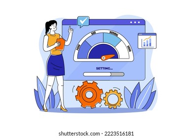 Web Performance Illustration concept on white background