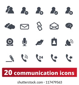 Web, phone, communication icons: internet vector set