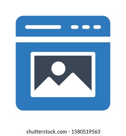 web picture vector glyph color icon 