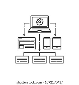 Web platform black line icon. Crowdfunding. Sign for web page, app. UI UX GUI design element. Editable stroke