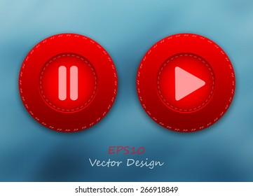 web player colorful vector buttons set. Eps10
