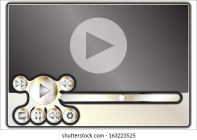 web player control buttons and screen