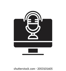 Web Podcast Filled Icon Vector Illustration