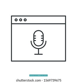 Web podcast icon vector illustration logo template for many purpose. Isolated on white background.