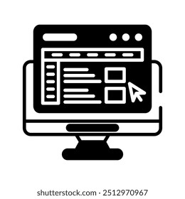 Web Portal Glyph Icon, Vector illustration