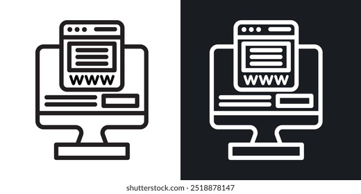 Web portal outlined icon vector collection.