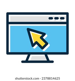 Web Portal Vector Thick Line Filled Dark Colors For Personal And Commercial Use.
