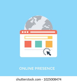 Web presence illustration vector, world wide web 