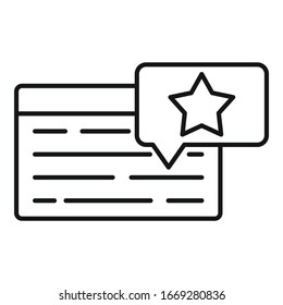 Web press release icon. Outline web press release vector icon for web design isolated on white background