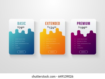 Web-Preistabelle-Design für Unternehmen .Vektorgrafik.