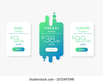 Web Pricing Tables Vector Illustration