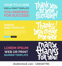 Web or print banners design template with hand drawn vector lettering. Funny quote about appreciation, gratitude, gratefulness. Discount, gift card horizontal layout for shop, business, social media. 