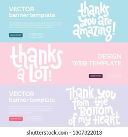 Web or print banners design template with hand drawn vector lettering. Funny quote about appreciation, gratitude, gratefulness. Discount, gift card horizontal layout for shop, business, social media. 