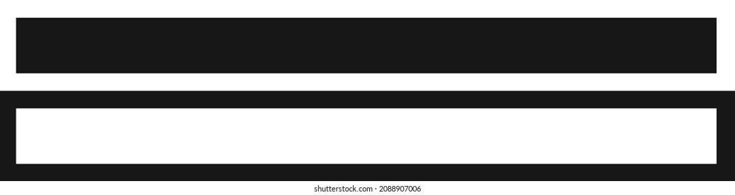 Web, print button, banner, plaque, rectangle, horizontal bar design element for your text message