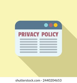 Web privacy policy icon flat vector. Internet legal key. Company key