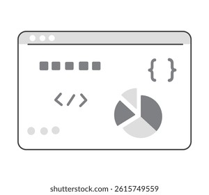 Web production screen illustration vector