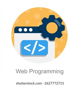 Conceito de ícone de programação e codificação da Web