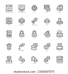 Web Programming icon pack for your website, mobile, presentation, and logo design. Web Programming icon outline design. Vector graphics illustration and editable stroke.