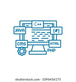 Web programming linear icon concept. Web programming line vector sign, symbol, illustration.