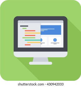 Web Programming Long Shadow Icon